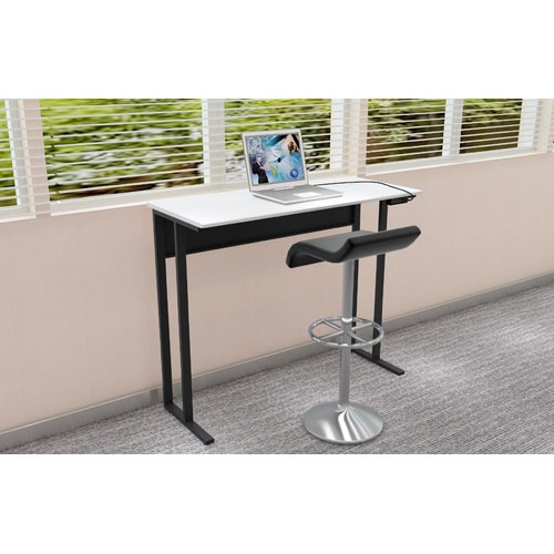 コンパクトデスクハイタイプ1200 天板WH脚BK