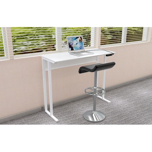 コンパクトデスクハイタイプ1200 天板WH脚WH