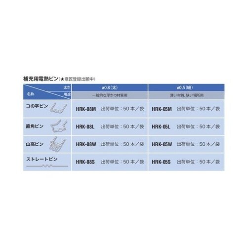 山高 ピン 太 0.8mm 50本