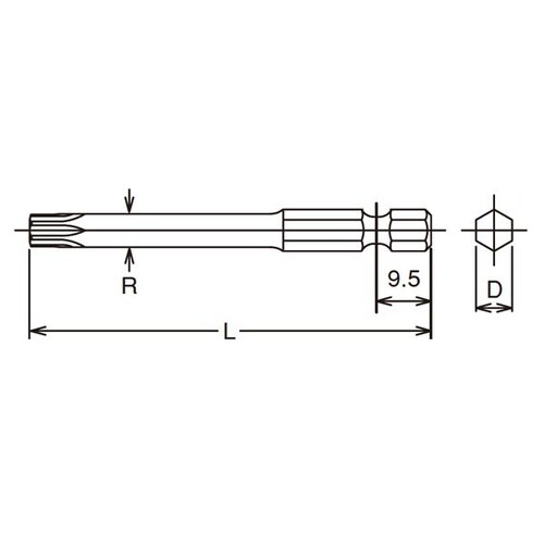 トルクスビット 1/4H(6.35mm) 100m