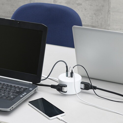 丸型タップ4個口PD20W1.5m白