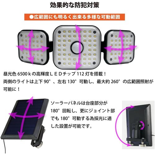 ソーラーセンサーライト ソーラーパネル分離型