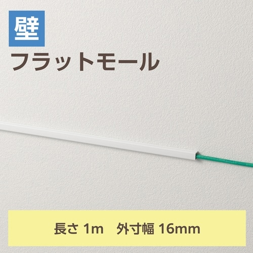 フラットモール 長さ1m 幅16mm TP 白