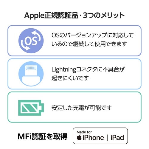 USB−C ライトニング変換アダプタ PD対応 白