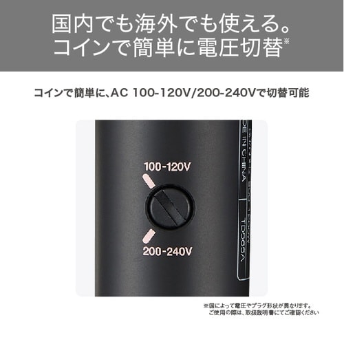 ヘアドライヤー マイナスイオン 海外対応 ブラック