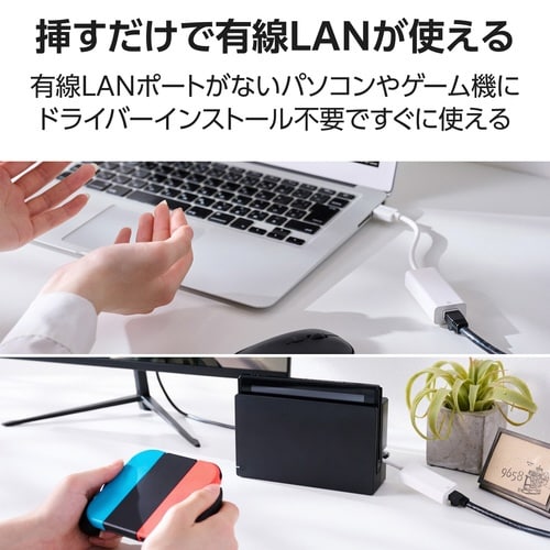 有線LANアダプター 1000Mbps ホワイト