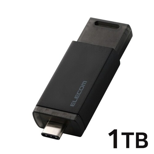 外付SSD 1TB ノック式 耐衝撃 ブラック