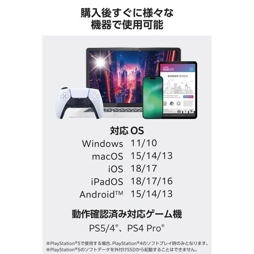 外付SSD 1TB ノック式 耐衝撃 ホワイト