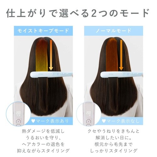 ストレートヘアアイロン 26mm 自動熱制御 青
