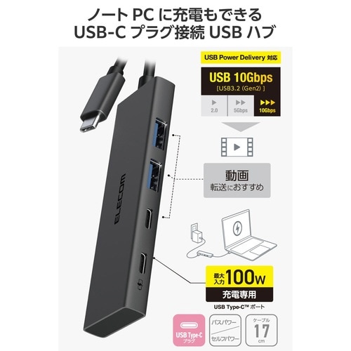 Type−Cハブ 4ポート 10Gbps ブラック