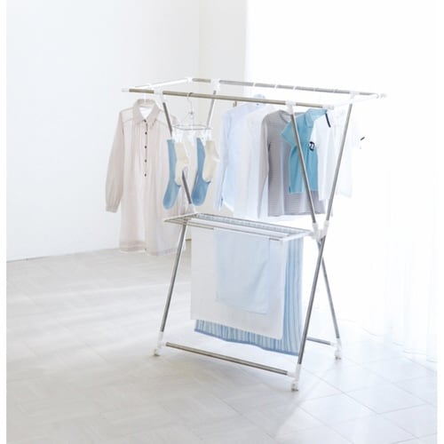 物干しスタンド 洗濯物干し 伸縮式室内物干しX型
