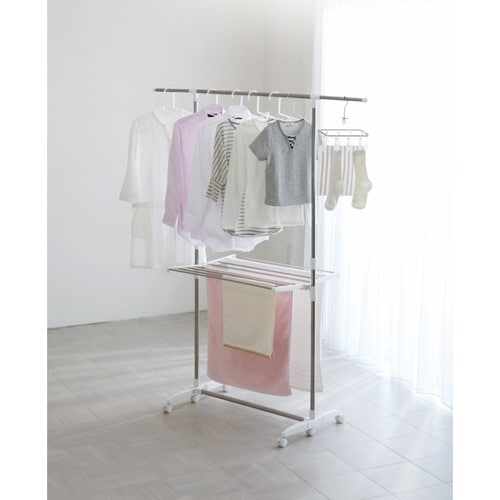 物干しスタンド 洗濯物干し 伸縮式物干しH型