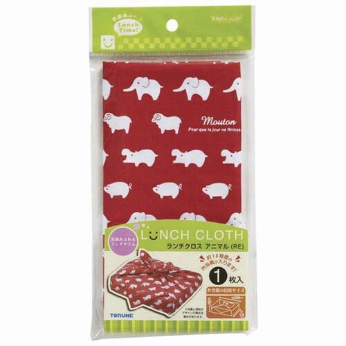 ランチクロス ナフキン アニマル レッド 大判