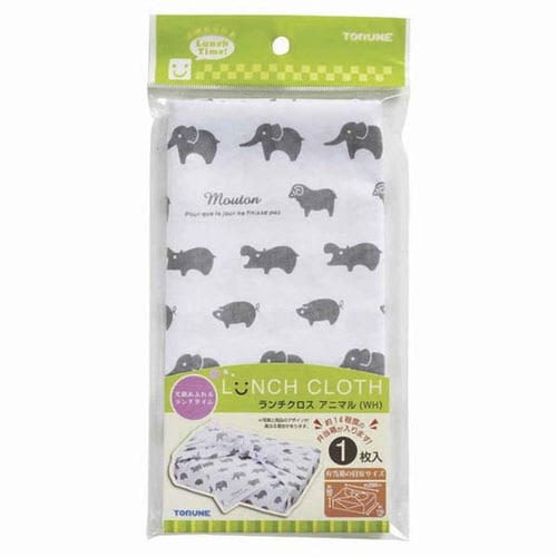 ランチクロス ナフキン アニマル ホワイト 大判
