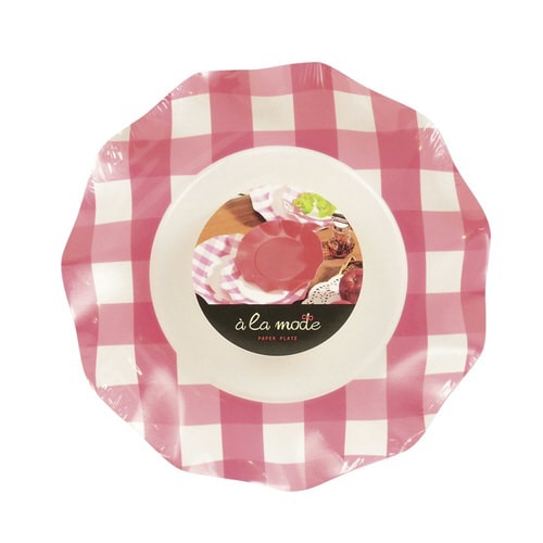 紙皿 アラモード レッドチェック