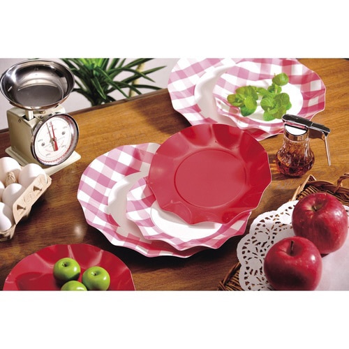 紙皿 アラモード レッドチェック