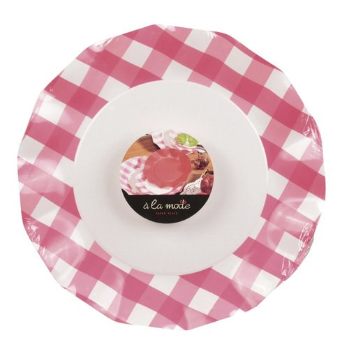 紙皿 アラモード レッドチェック