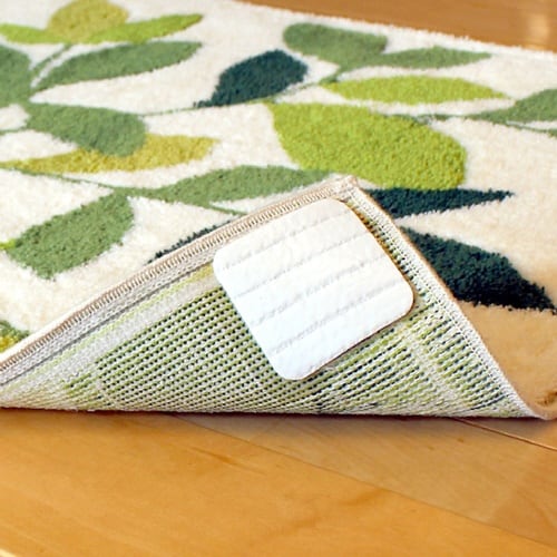 玄関マット 洗える コーナー吸着 リーフグリーン