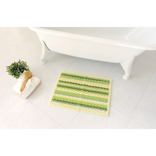 バスマット 足拭きマット 乾度良好 グリーン×2