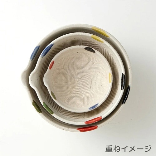 すり鉢 6号 20cm 片口 水玉 陶器