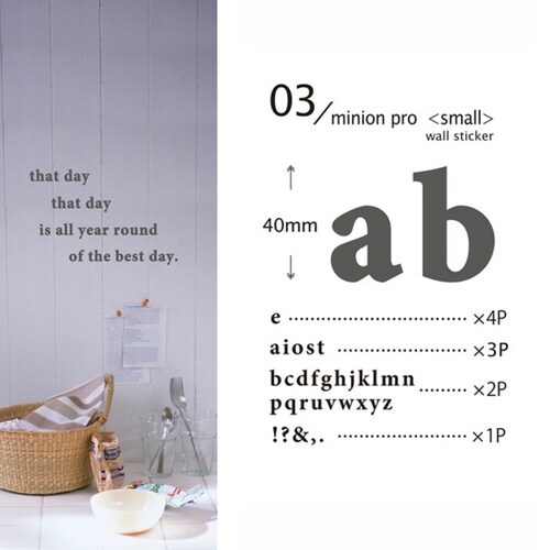 ウォールステッカー アルファベット 小文字×2