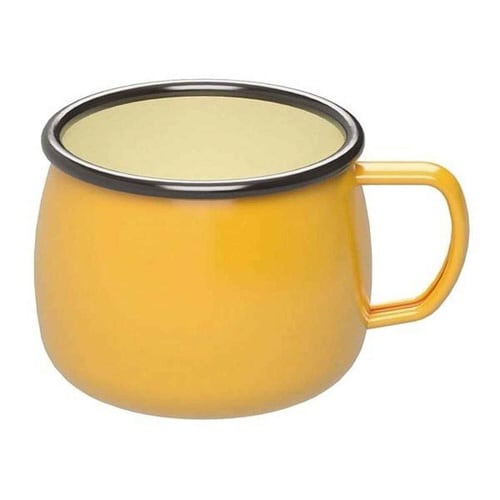 アウトドア食器 ホーロー マグカップ イエロー