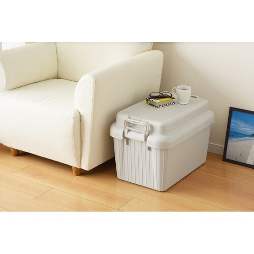 収納ボックス 座れる グレー