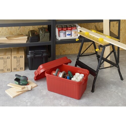 収納ボックス 座れる レッド