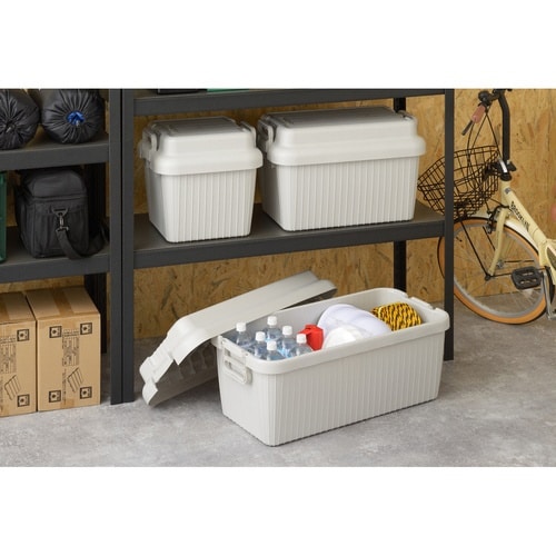 収納ボックス 座れる グレー