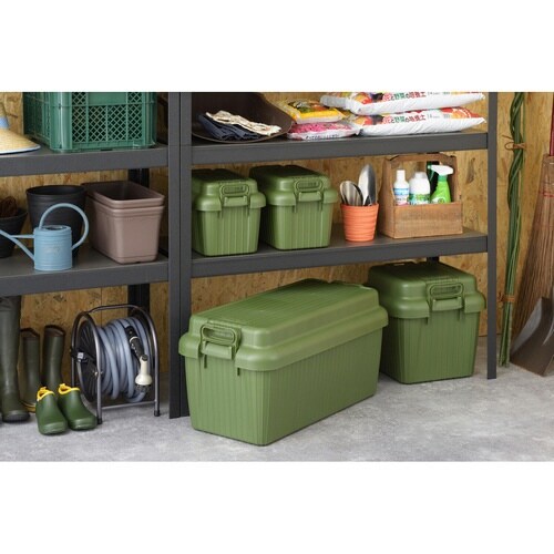 収納ボックス 座れる グリーン