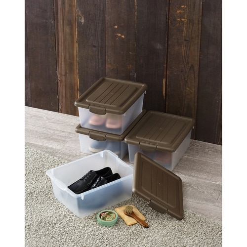 収納ボックス ハコス Sサイズ ふた付き ブラウン