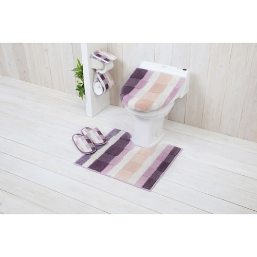 トイレマットモザイク約55×60cmピンク×2