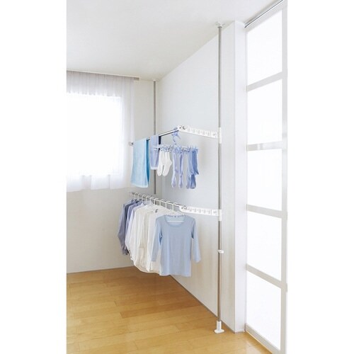 室内物干し 竿受け PORISH 突っ張り式 2段