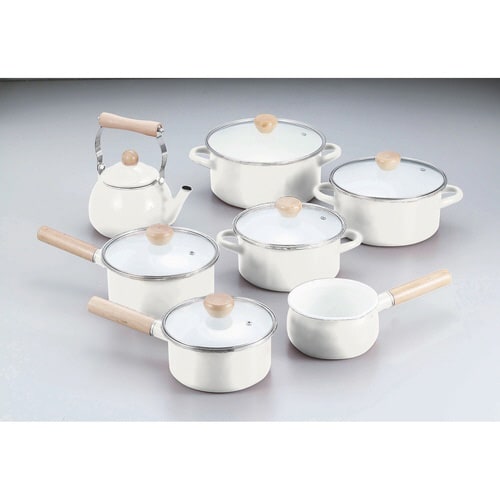 ミルクパン 15cm IH対応 ホーロー ホワイト