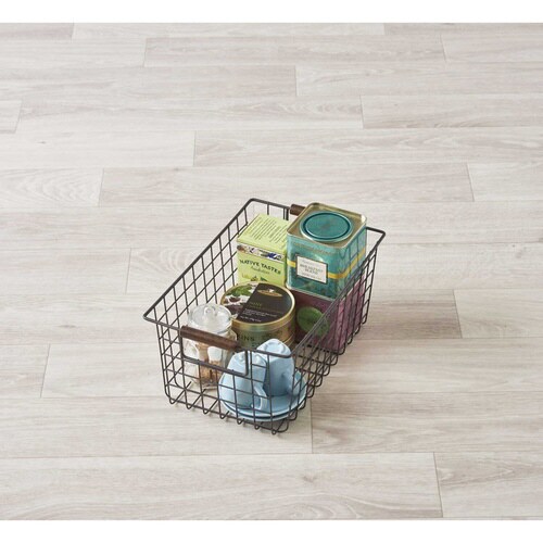 ワイヤーバスケット S 木柄 バスケット ブラウン