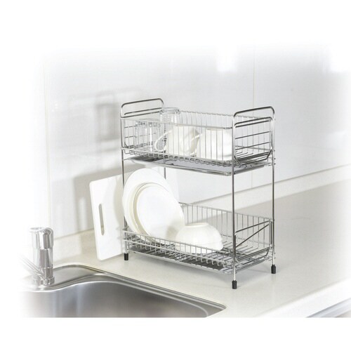 水切りラック 2段 スリム ステンレス製