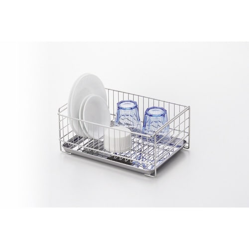 水切りラック ミニ どこでも置けるトレー付き×2