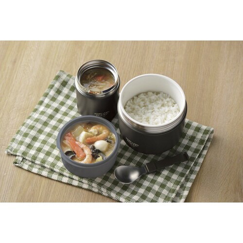 弁当箱 保温弁当箱 スプーン付 ブラック×2