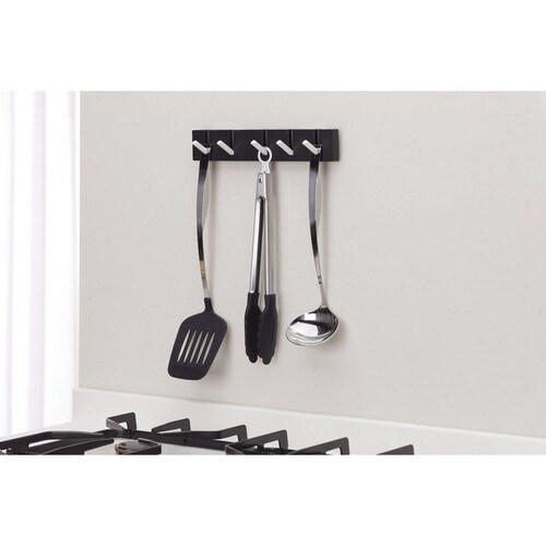 キッチンフック 5連フックマグネット ブラック×2