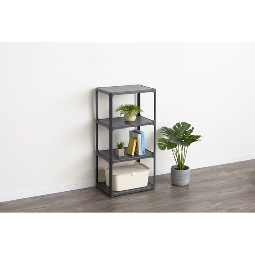 ラック 3段 収納棚 収納 ダークグレー