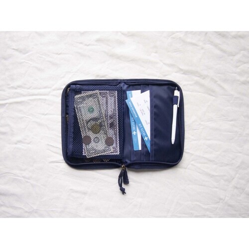 パスポートケース チケットケース ネイビー