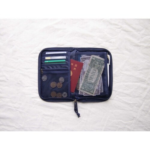 パスポートケース チケットケース ネイビー