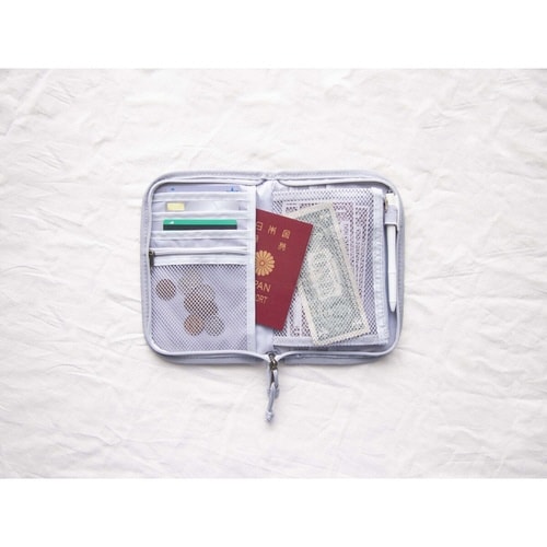 パスポートケース チケットケース グレー