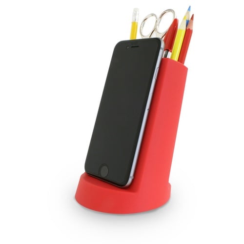 スマホスタンド ペン立て lean レッド