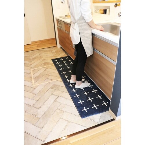 キッチンマット 北欧 シンプル ネイビー