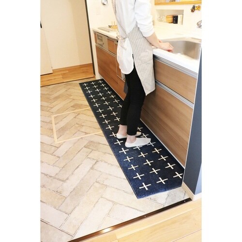 キッチンマット 北欧 シンプル ネイビー