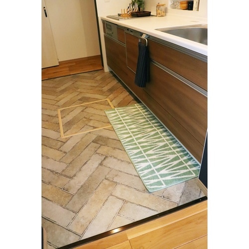 キッチンマット 北欧 シンプル グリーン