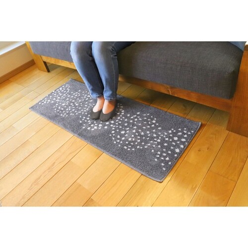 キッチンマット北欧シンプル120cmグレー×2