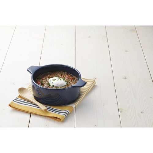 電子レンジ調理器 15cm 深型 ネイビー×2