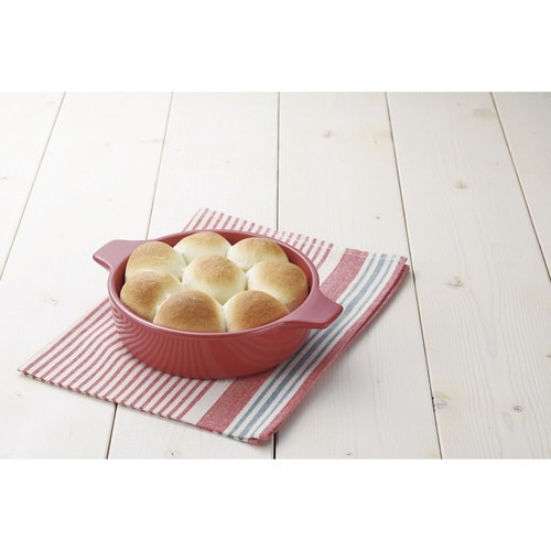 電子レンジ調理器 18cm 浅型 レッド